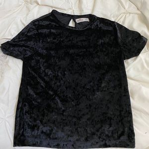 velvet short sleeve top